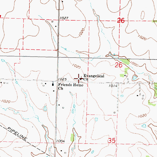 Topographic Map of Evangelical Covenant Church, KS