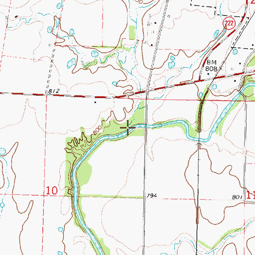 Topographic Map of Lost Branch, KS