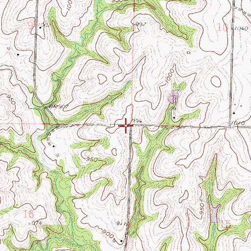Topographic Map of Brush Creek School (historical), KS