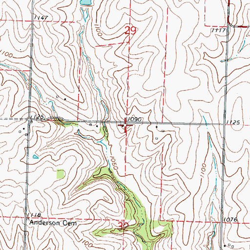 Topographic Map of Purcell School (historical), KS