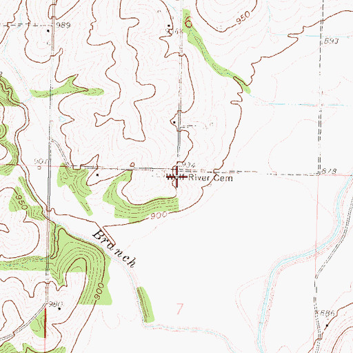 Topographic Map of Wolf River School (historical), KS