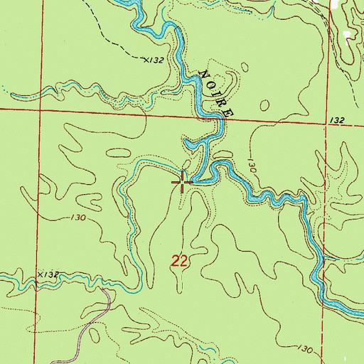 Topographic Map of Cypress Creek, AR