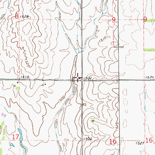 Topographic Map of Prairie Gem School (historical), KS