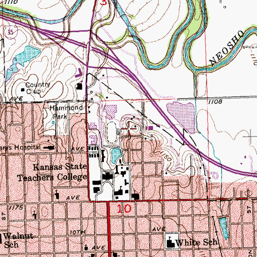 Topographic Map of Wilson Park, KS