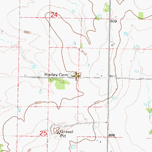 Topographic Map of Harley School (historical), KS