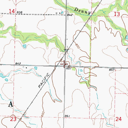 Topographic Map of Milam School (historical), KS