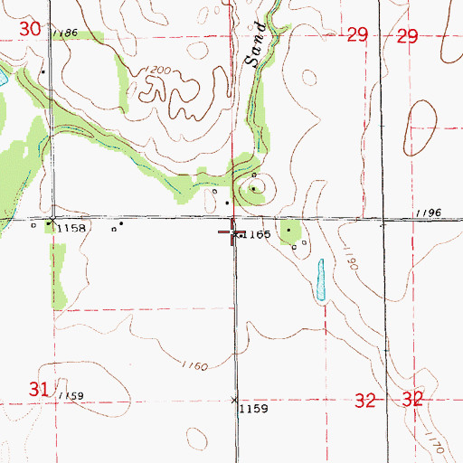 Topographic Map of Sand Creek School (historical), KS
