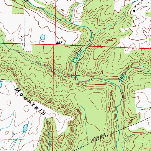 Topographic Map of Daniels Creek, AR