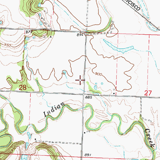 Topographic Map of Pleasant Valley School (historical), KS