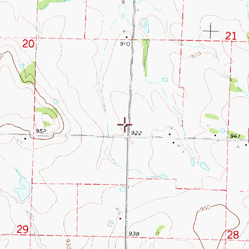 Topographic Map of Salem School (historical), KS