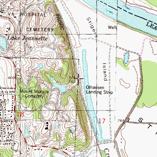 Topographic Map of Mount Muncie Airport (historical), KS