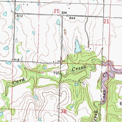 Topographic Map of Card Creek School (historical), KS