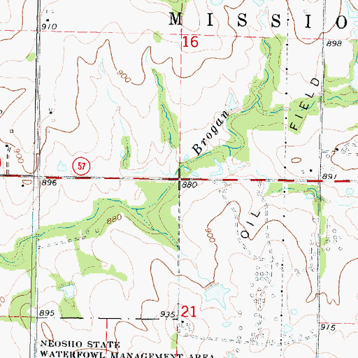 Topographic Map of Brogan School (historical), KS