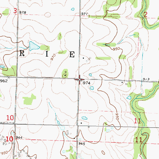 Topographic Map of Piatt School (historical), KS