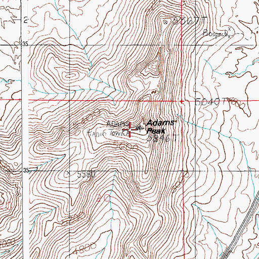 Topographic Map of Adams Peak, AZ