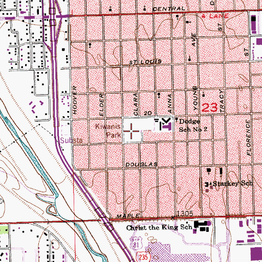 Topographic Map of Kiwanis Park, KS