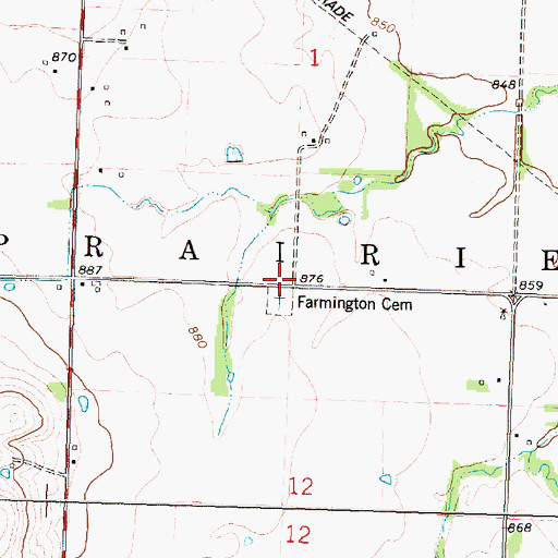 Topographic Map of Farmington Church (historical), KS
