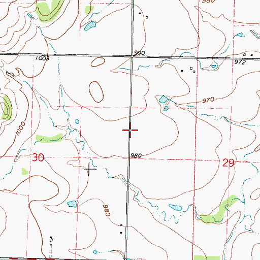 Topographic Map of Peach Grove School (historical), KS