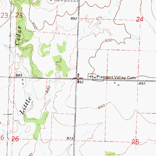 Topographic Map of Thornburg School (historical), KS