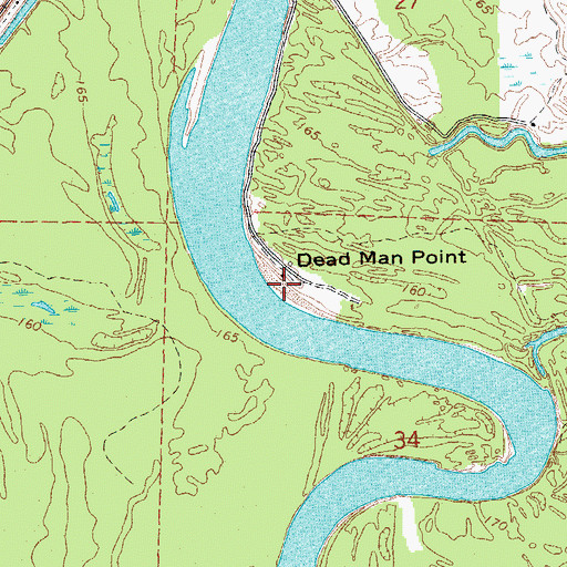 Topographic Map of Dead Man Point, AR