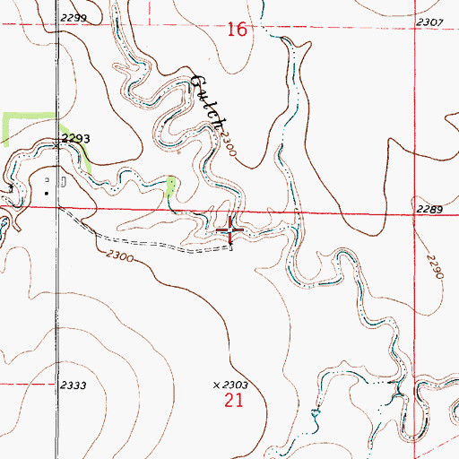 Topographic Map of South Fork Guzzlers Gulch, KS