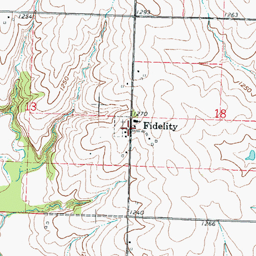 Topographic Map of Fidelity, KS