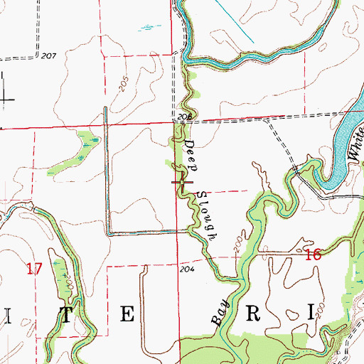 Topographic Map of Deep Slough, AR