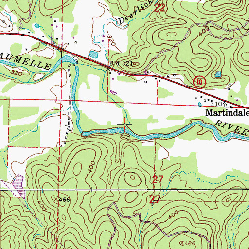 Topographic Map of Deerlick Creek, AR