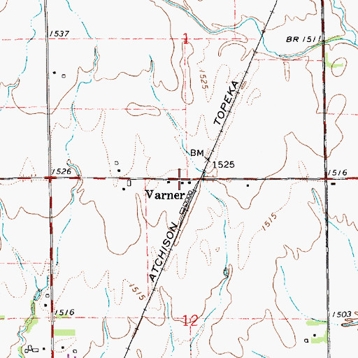 Topographic Map of Varner, KS