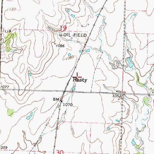 Topographic Map of Hasty, KS