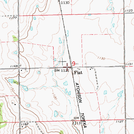 Topographic Map of Fiat, KS