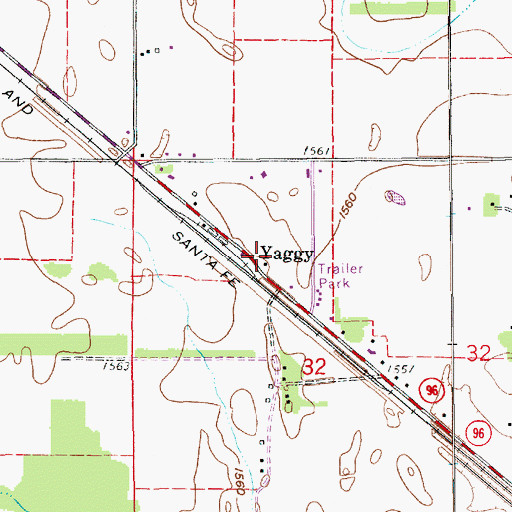 Topographic Map of Yaggy, KS