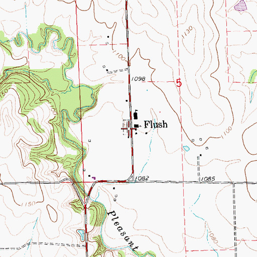 Topographic Map of Flush, KS