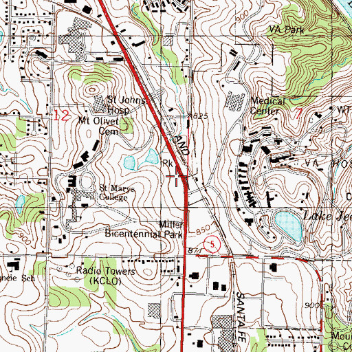 Topographic Map of Wadsworth, KS