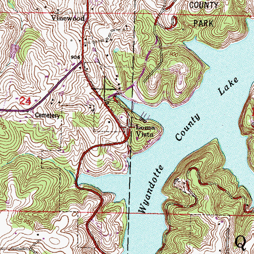 Topographic Map of Loma Vista, KS