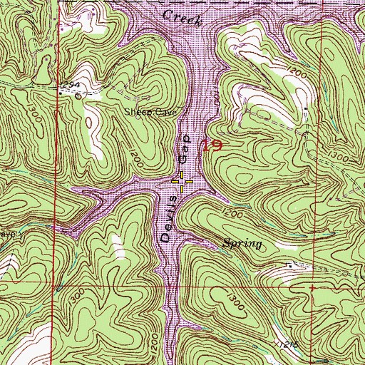 Topographic Map of Devils Gap, AR