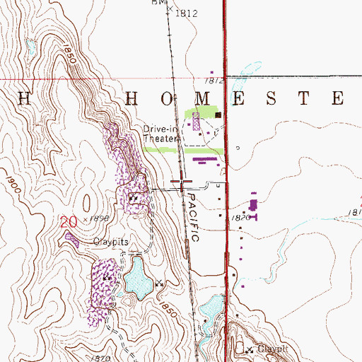 Topographic Map of Kanbrick, KS