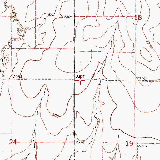 Topographic Map of Ness County, KS