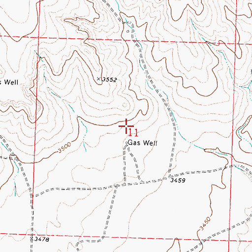 Topographic Map of Point Pasture, KS
