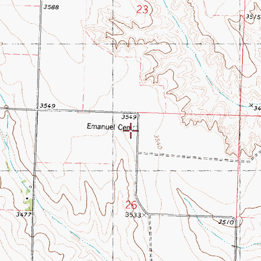 Topographic Map of Emanuel Church (historical), KS
