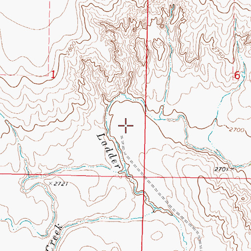 Topographic Map of Twin Butte Creek, KS