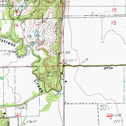 Topographic Map of Distress Creek, AR