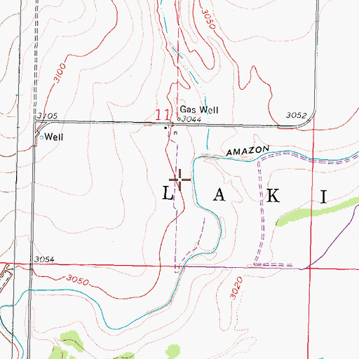 Topographic Map of Amazon Ditch, KS