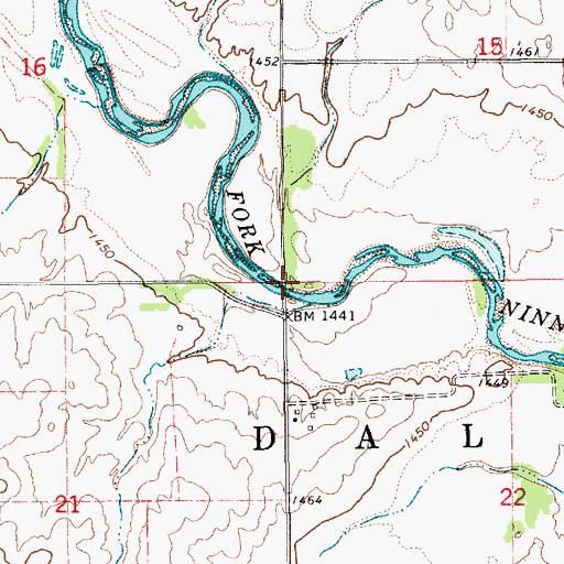Topographic Map of Township of Dale, KS