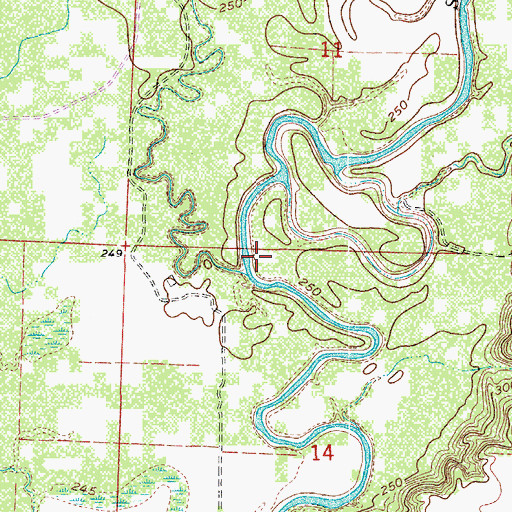Topographic Map of Dodson Creek, AR