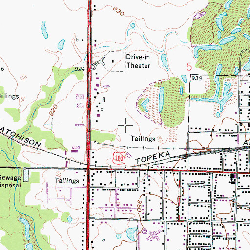 Topographic Map of City of Frontenac, KS