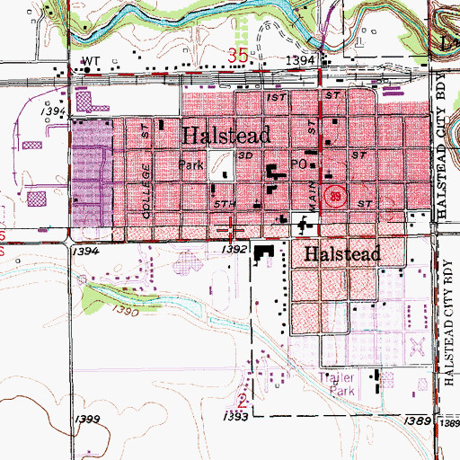 Topographic Map of City of Halstead, KS
