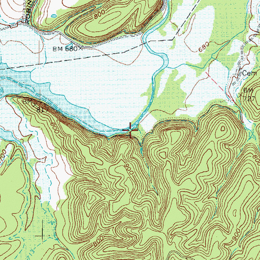 Topographic Map of Casey Creek, KY