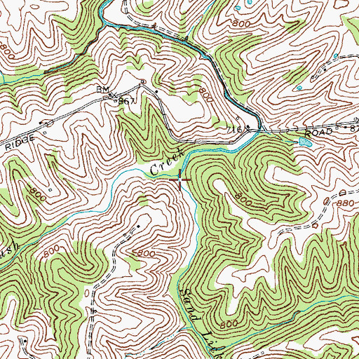 Topographic Map of Sand Lick Branch, KY