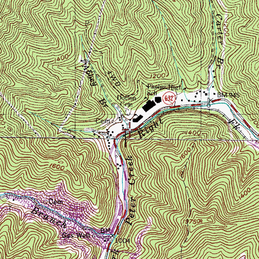 Topographic Map of Abbey Branch, KY